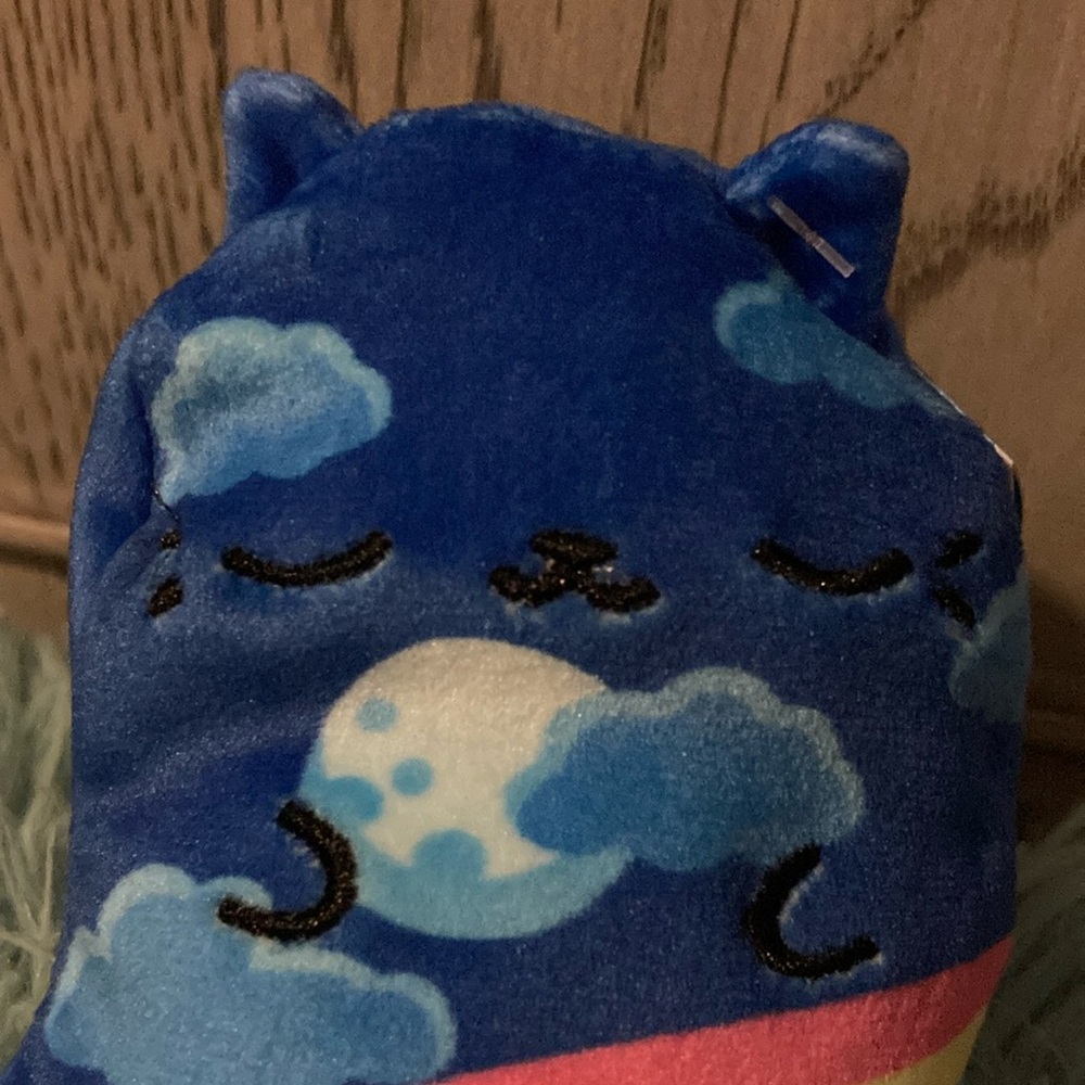 Cats vs pickles Blue Cat Plush with Rainbow Design - Picture 6 of 13